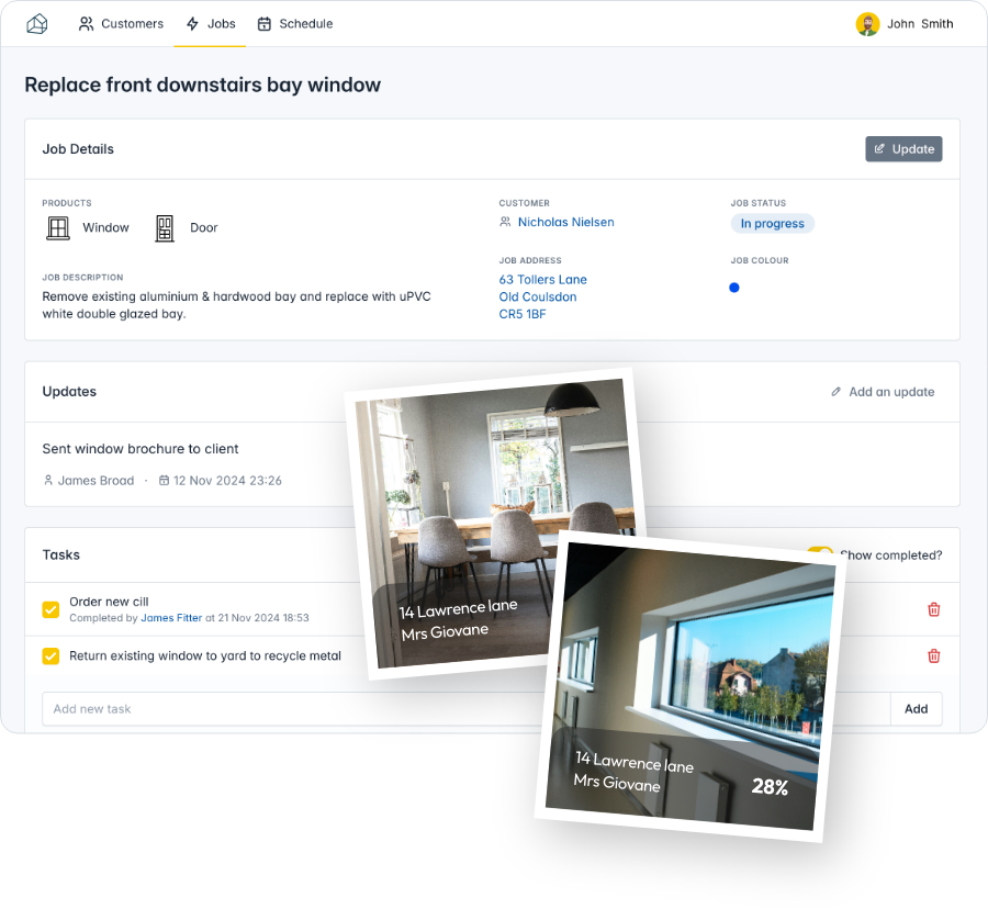 Job financial details and documents together